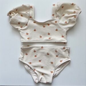 Quincy Mae Zippy Two-Piece Oranges Print Swimsuit
